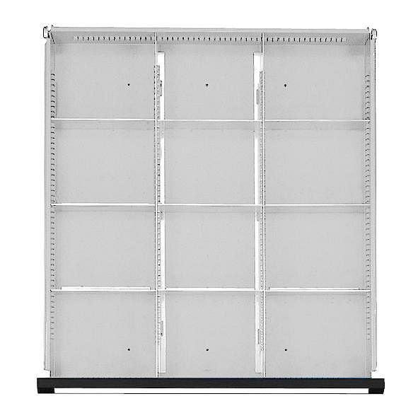ANKE Werkbänke Schubladeneinteilungssatz; für Schublade 500 x 540 mm (BxT); für Fronthöhe 90 - 150 mm; 1/3 Teilung, 901.905