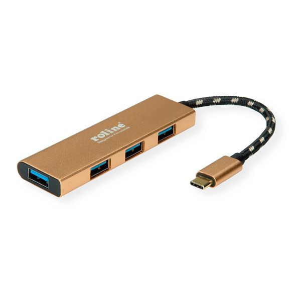 ROLINE GOLD USB 3.2 Gen 1 Hub, 4-fach, Typ C Anschlusskabel, 14.02.5039
