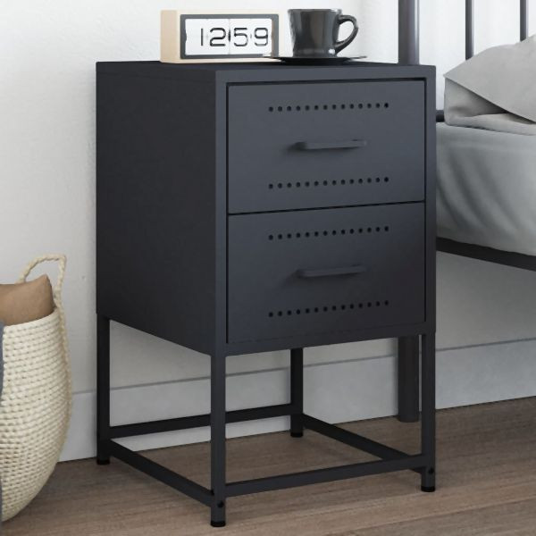 vidaXL Nachttisch Anthrazit 36x39x60,5 cm Stahl, 846462