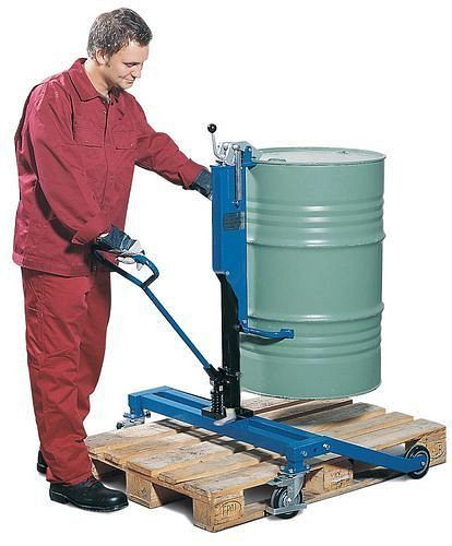 DENIOS Fasslifter RT aus Stahl, lackiert, für 200-Liter-Stahlfässer, 227162