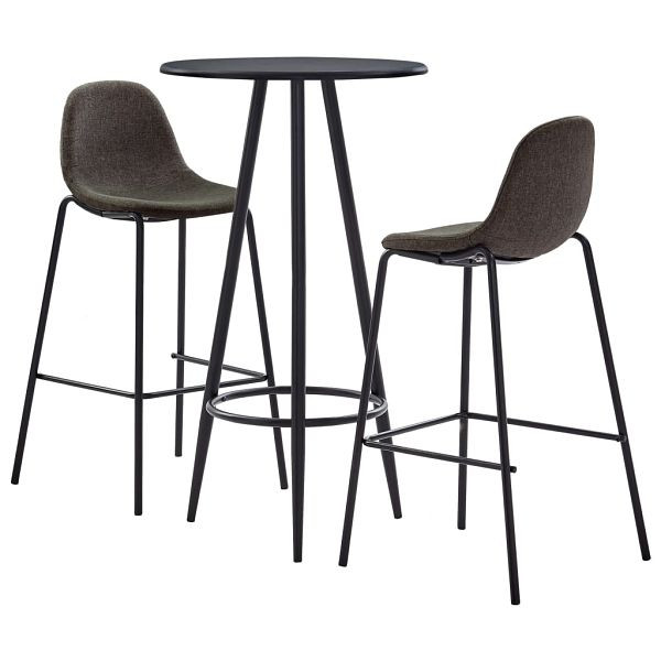 vidaXL 3-teilig Bar-Set Stoff Dunkelgrau, Material: Material: Polyester: 100%, 3051125