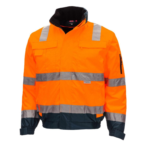 NITRAS MOTION TEX VIZ PLUS, Warnschutz-Pilotenjacke, neonorange / blau (Farbcode: 4121), Größe: XS, VE: 10 Stück, 7140-XS