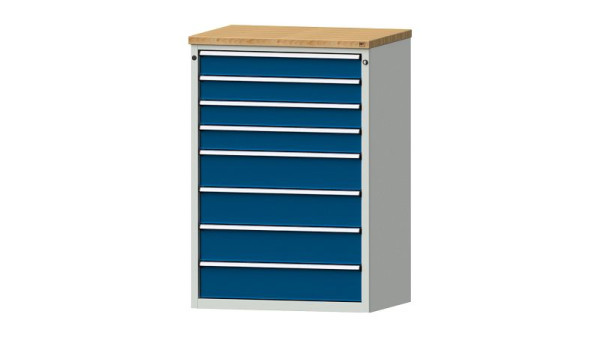 ANKE Werkbänke Schubladenschrank, Modell 4008 V, 915 x 700 x 1320 mm, RAL 7035/5010, BMP 40 mm, 611.315