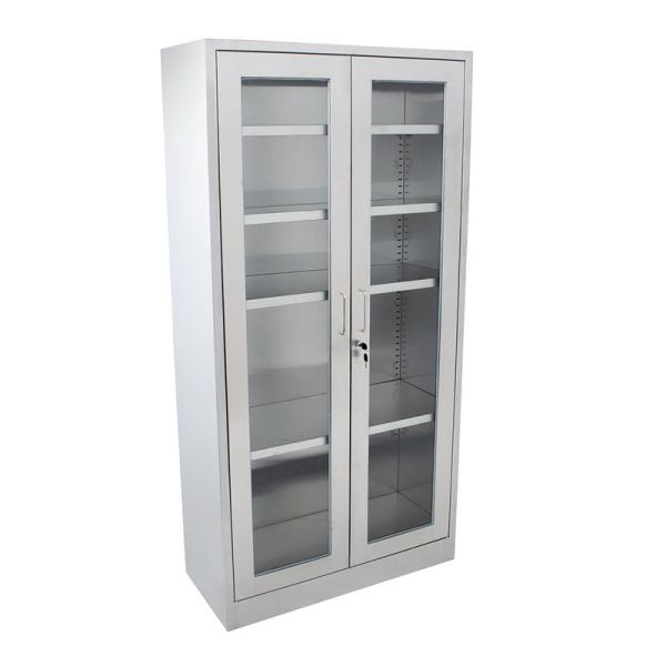 ALLPAX Edelstahlschrank, 2-türig, Flügeltüren aus Glas, 10023023;9135, 4065687008950