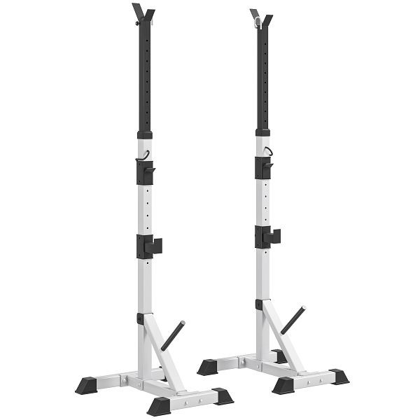 HOMCOM 2er Set Hantelständer 3 Ebenen Höhenverstellbar Hantelablage aus Stahl bis 200 kg belastbar, A91-070V01