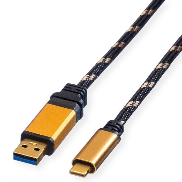 ROLINE GOLD USB 3.2 Gen 1 Kabel, A-C, ST/ST, 0,5 m, Retail Blister, 11.88.9012