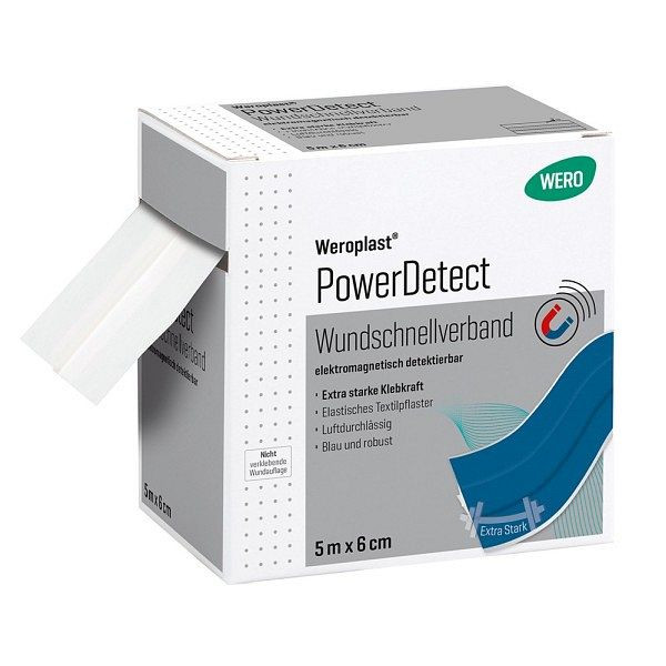 WERO Weroplast PowerDetect Wundschnellverband 5 m x 6 cm, detektierbar, 180705