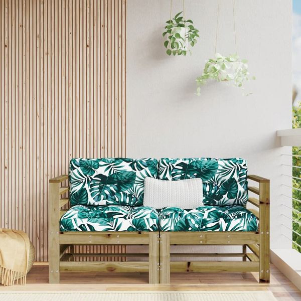 vidaXL Garten-Ecksofas 2 Stück Kiefernholz Imprägniert, 825638
