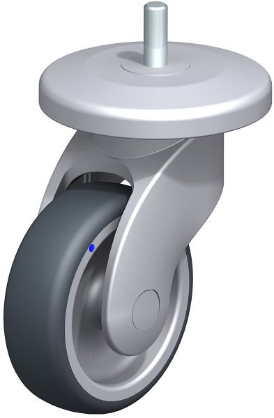 Blickle LWGX-TPA 101G-11-AMGX100 Kunststoff-Lenkrolle WAVE, rostfrei, mit Abweisrad, Thermoplastisches Gummi-Elastomer, Grau, 845569