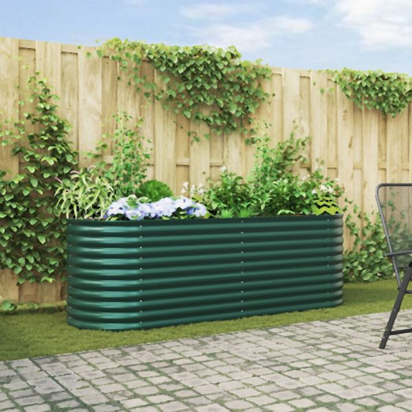 vidaXL Garten Hochbeet Grün 240x80x81 cm Verzinkter Stahl, 42008124
