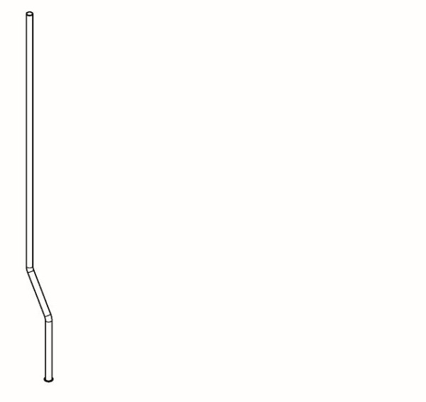 KWC Duschrohr, AQUALINE-Therm, d: 18 mm, Länge 1200 mm, Kröpfung 75 mm, 2000110894