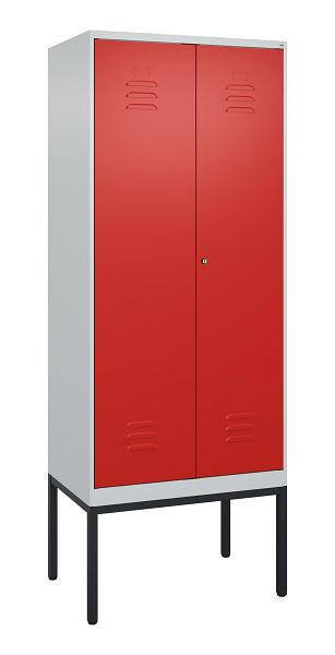 C+P Umkleidespind Classic PLUS SW, Gestell, 2 Abteile, 2120x800x500mm, 7035/3020, Zylinderschloss, 0800327-22 S10017
