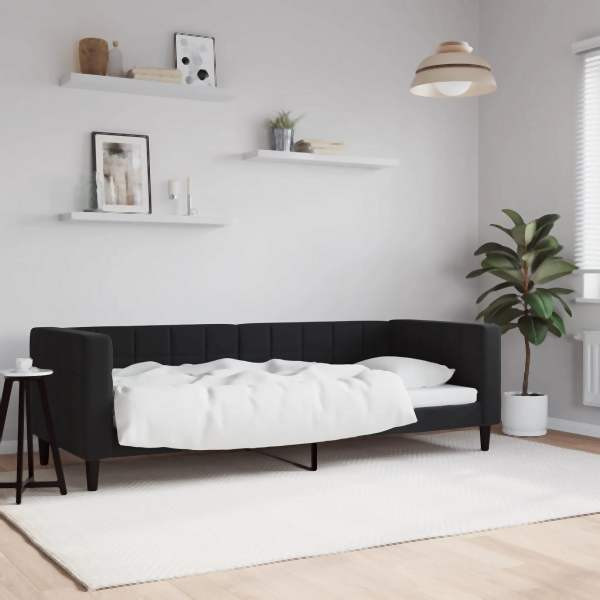 vidaXL Tagesbett Schwarz 80x200 cm Samt, Massivholz, 354005