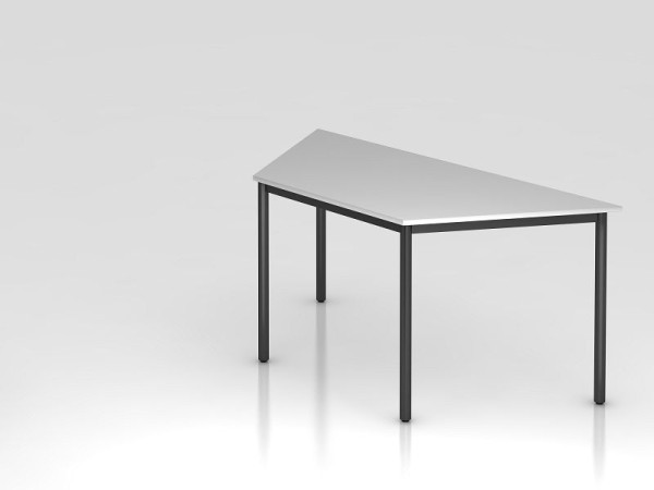 Hammerbacher Trapeztisch Rundfuß 160x69cm Grau/Schwarz, Trapezform, VDRTR/5/D