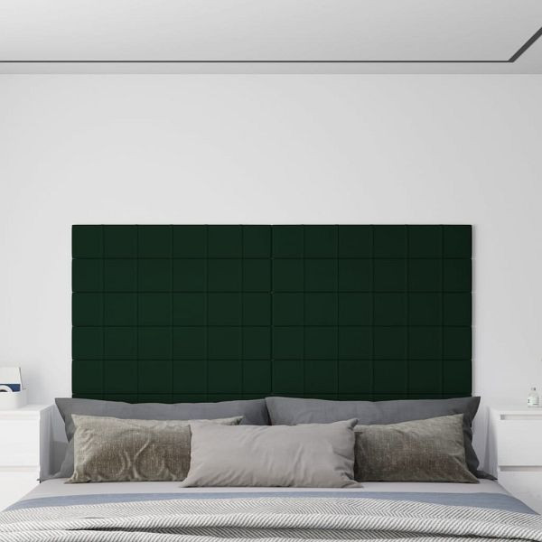 vidaXL Wandpaneele 12 Stück Dunkelgrün 90x15 cm Samt 1,62 m², 344107