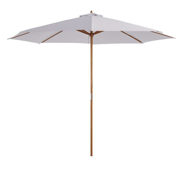 Outsunny Sonnenschirm Ø 300 cm, Sonnenschirm mit UV Schutz Balkonschirm aus Holz Strandschirm stabil Marktschirm für Strand Terrasse Garten, 01-0244