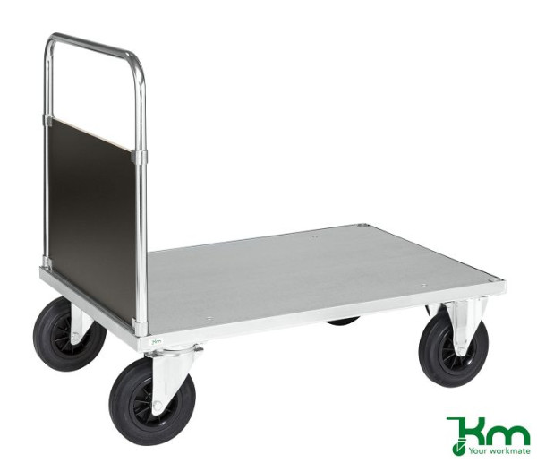 Kongamek Stirnwand Plattformwagen mit Schiebebügel, 2 Räder mit Bremsen, 1200 x 800 x 900 mm, Serie 600, KM632-3B