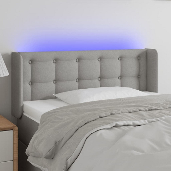 vidaXL LED Kopfteil Hellgrau 83x16x78/88 cm Stoff, 3123644