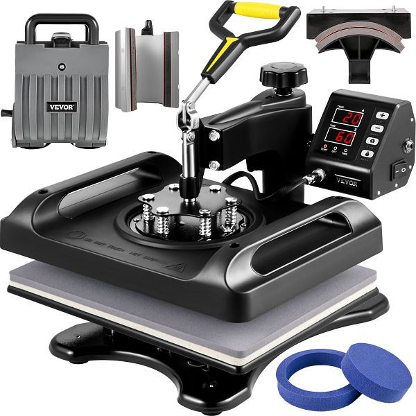 VEVOR 6 in 1 Heißpressmaschine 12" x 15" Sublimationsdrucker T-Shirt Kappenplatte, TJLYXKHSP8001RKFLV2