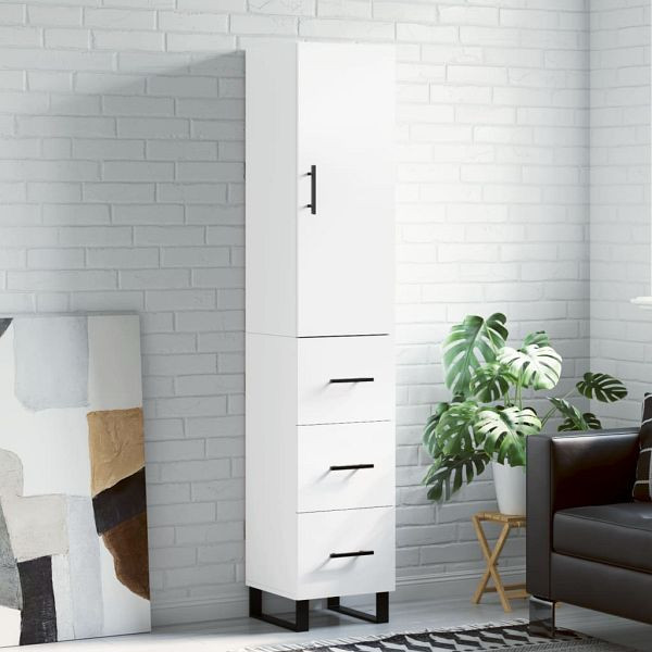 vidaXL Highboard Weiß 34,5x34x180 cm Holzwerkstoff, 3198873