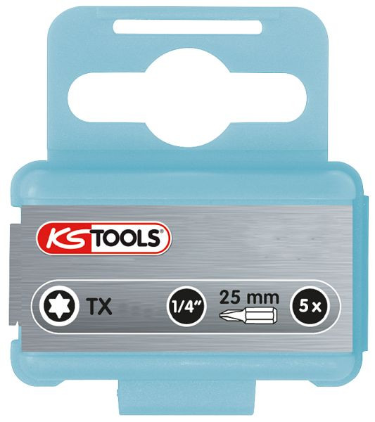 KS Tools 1/4" Edelstahl Bit Torx, 25mm, T10, VE: 5 Stück, 910.2312
