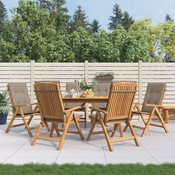 vidaXL Gartenstühle mit Kissen 6 Stück Massivholz Teak, 3196501
