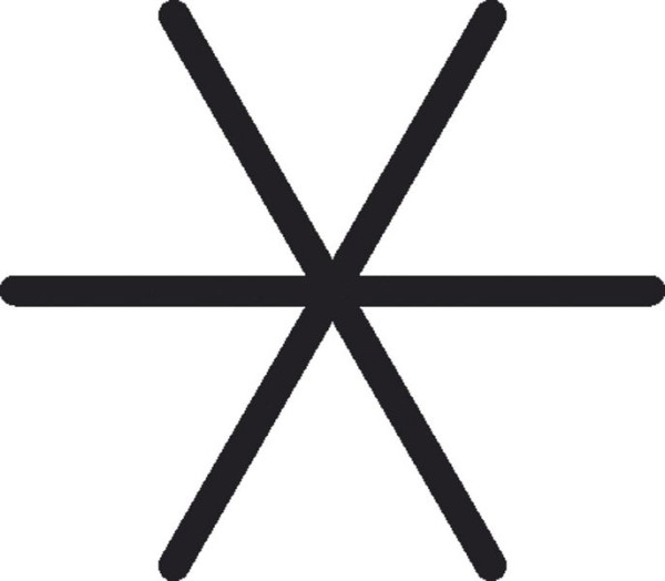 KUKKO Handschlagstempel, 6-Strich-Stern, Typenhöhe: 2 mm, 300H02S6