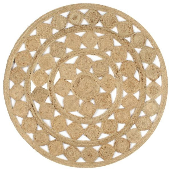 vidaXL Teppich Handgefertigt Jute Geflochten 120 cm, 133711