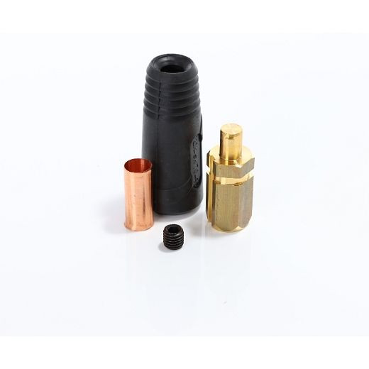 ELMAG Stecker 50/70/95mm² schwarz, Zapfen-Ø 13 mm, 60% Einschaltdauer bei 500A, Anschluss mit 2 Schrauben, 56324