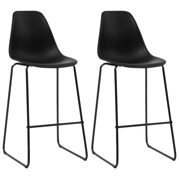 vidaXL Barhocker 2 Stück Schwarz Kunststoff, 281501, 8719883690414