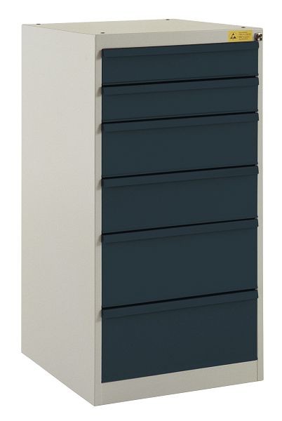 Manuflex ESD-Schubfachschrank BASETEC Stationär, Nutzhöhe 900 mm mit 6 Schubfächern, in anthrazit RAL 7016, LS1042.7016