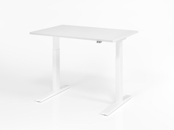 Hammerbacher Schreibtisch XMKA12, 120 x 80 cm, Platte: Weiß, 25 mm dick, ABS-Dickkante, Rechteckform, Weiß, VXMKA12/W/W