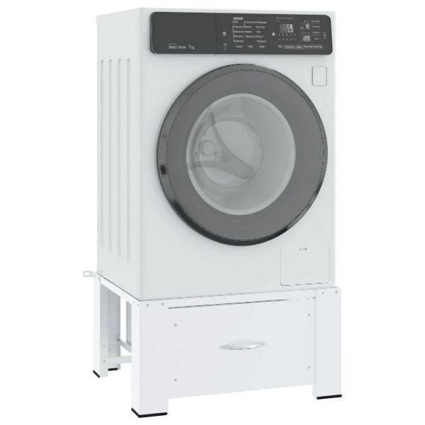 vidaXL Waschmaschinen-Untergestell mit Schublade Weiß, 4009868