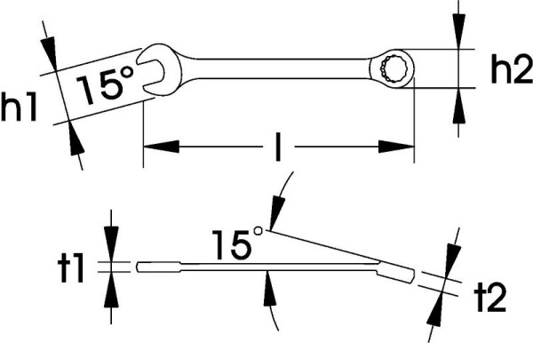 ELORA Ringmaulschlüssel extra lang DIN 3113, Form A, 203-27 mm XL, 0203000272000