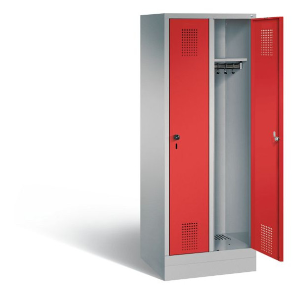 C+P Spind Evolo, H1600xB610xT500mm, Farbe: Weißaluminium / feuerrot, 480206-20 S10067