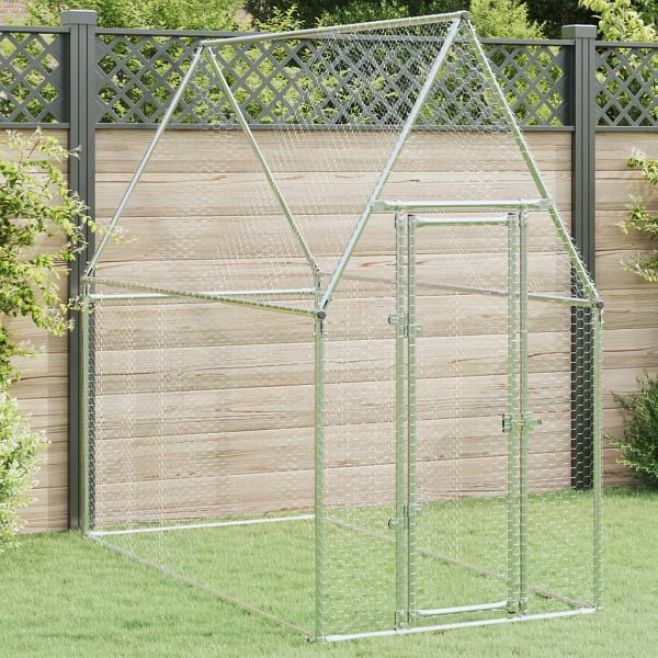 vidaXL Hühnerkäfig Silbern 200x100x190 cm Verzinkter Stahl, 172550