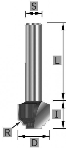 Edessö NutenProfilfräseräser HW, A: 19,05, R: 3,2, B: 11,11, C: 8, 106019108