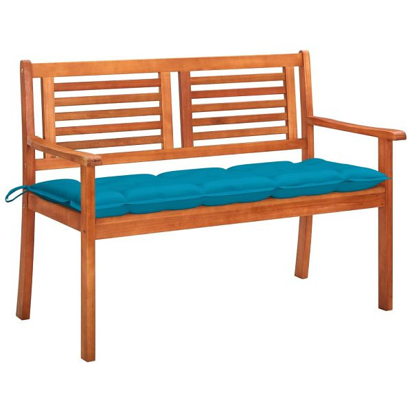vidaXL 2-Sitzer-Gartenbank mit Auflage 120 cm Massivholz Eukalyptus, 3060988