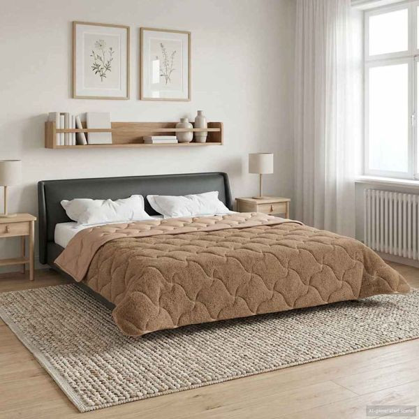 vidaXL Ganzjahresbettdecke 200 x 240 cm Keine Taupe Atmungsaktiv, 42026281