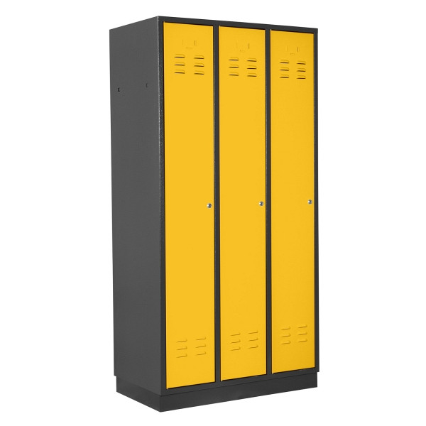 ADB Spind 3-türig, Farbe RAL 7016/1021, regular door, 41900