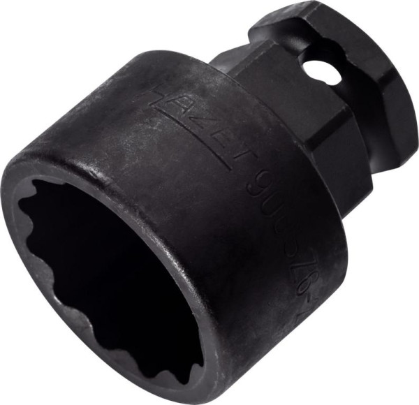 Hazet Schlag-, Maschinenschrauber Steckschlüsseleinsatz, Doppelsechskant, Vierkant hohl 12,5 mm, Außen-Sechskant 24 mm, 27 mm, 900SZ6-27