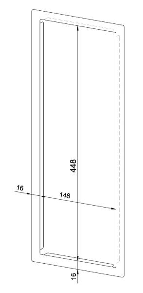 Wagner EWAR Abdeckrahmen für Gerätemaß 148x448, matt geschliffen, 768643