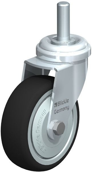 Blickle LRA-PATH 75K-FK-GS10 Apparate-Lenkrolle mit Gewindestift, Thermoplastisches Polyurethan, Grau, 848674