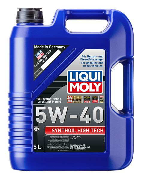 LIQUI MOLY Leichtlauföl Synthoil High Tech 5W-40, Kanister Kunststoff, VE: 5 Liter, 1307