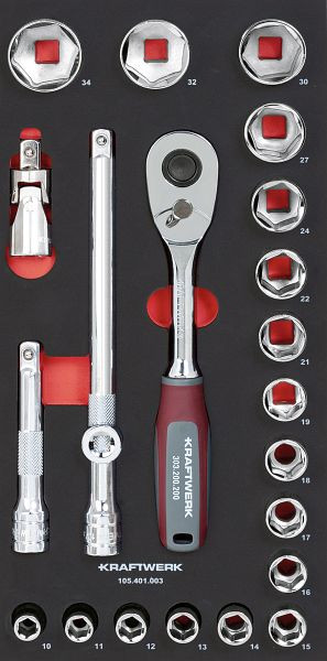 Kraftwerk PRO LINE EVA Steckschlüsselsatz 1/2" 22-tlg. 20x40 Einlage, 105.401.003