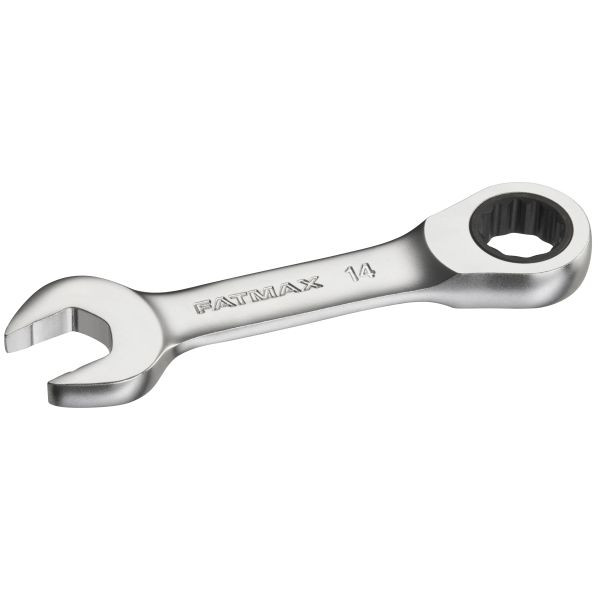 Stanley FATMAX Ringmaulschlüssel mit Ratsche 14 mm, kurze Ausführung, 72 Zähne, 12-Kant, 15° gekröpft, FMMT13112-0