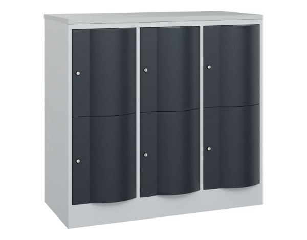 C+P Schließfachschrank Resisto, H1077xB1148xT540mm, 7035/7016, 8472-372 S10201