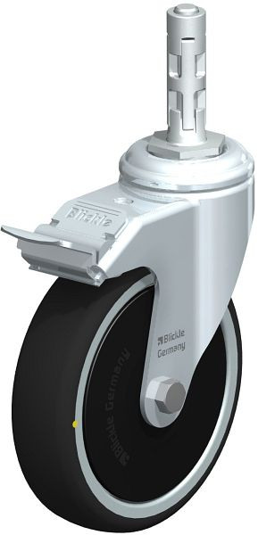 Blickle LKRA-PATH 126K-11-FI-ELS-FK-E11 Apparate-Lenkrolle mit Expander & Feststeller, Thermoplastisches Polyurethan, Grau, 848875