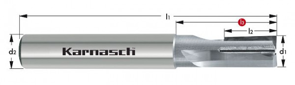 Karnasch CVD-Schaftfräser / 'up&down'-Fräser d= 10,0 l2=15 Z = 4 Composites/Titan/Graphit, 2965621000154