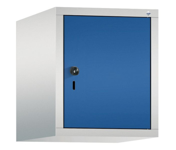 C+P Aufsatz-Garderobenschrank Evolo, 1 Abteil, H500xB420xT500 mm, Lichtgrau/Enzianblau, 48090-12 S10024